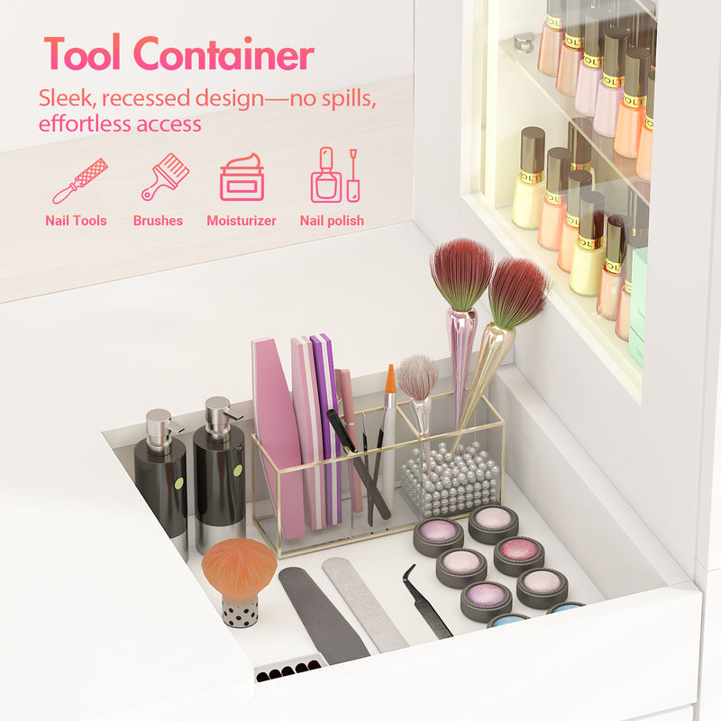 Advwin Manicure Table w/ Dust Collector LED Light