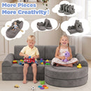 Advwin 16pcs Kids DIY Modular Play Couch Grey
