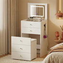 Advwin Dressing Table with Flip Top LED Mirror Glass Desktop