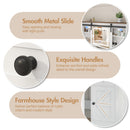 Advwin Farmhouse Vanity Desk with LED Mirror