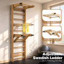Advwin Wooden Swedish Ladder Wall Gym with Pull-Up Bar