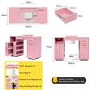 Advwin Manicure Table Glass Top w/Dust Collector Pink