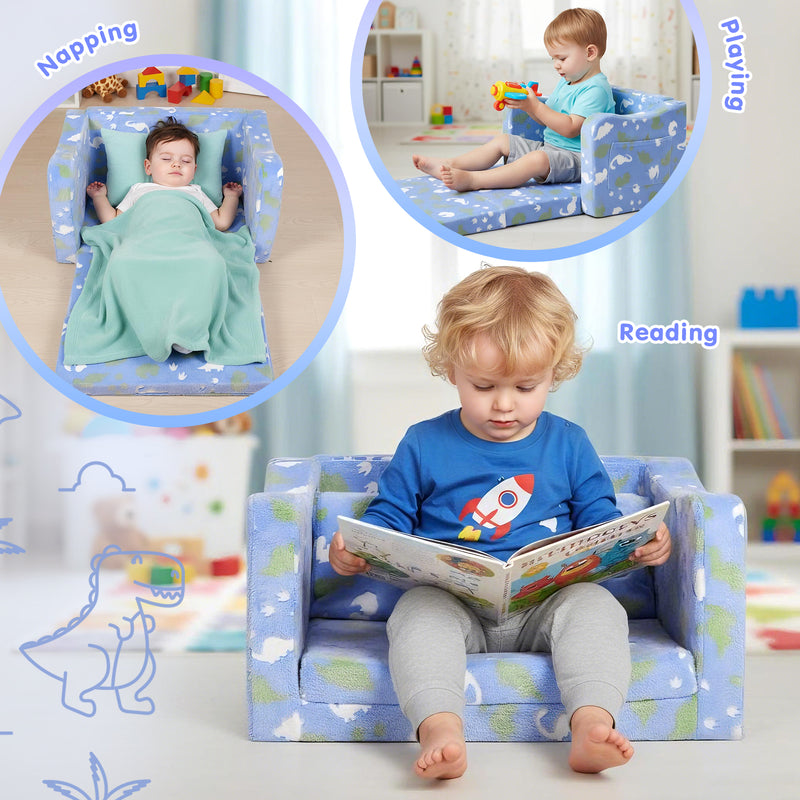 Advwin 2-in-1 Toddler Couch Folding Sofa Bed Convertible