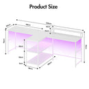 Advwin 236cm 2 Person LED Computer Desks w/ Power Outlets