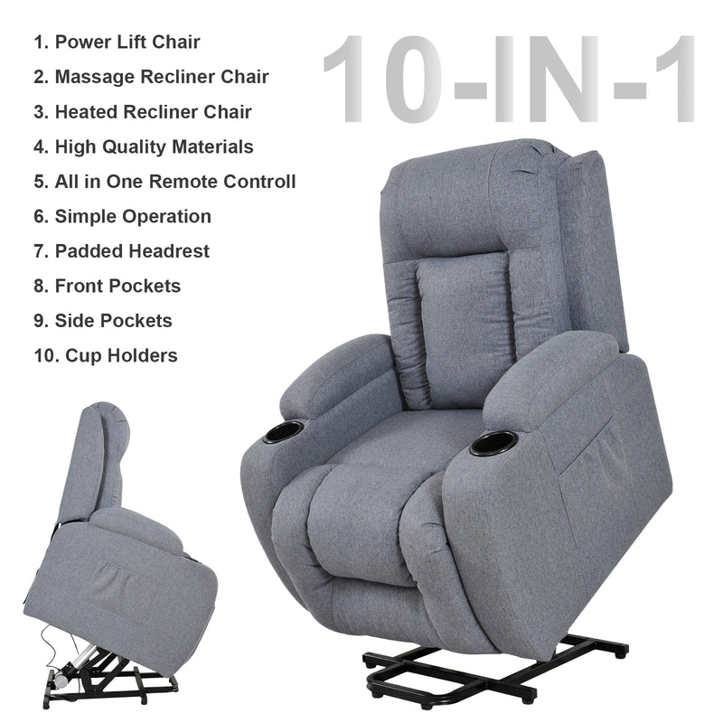 Advwin Power Lift Recliner 8 Point Massage Chair Heating