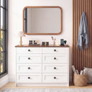 Advwin 8 Drawers Dresser with LED Lights & Glass Top