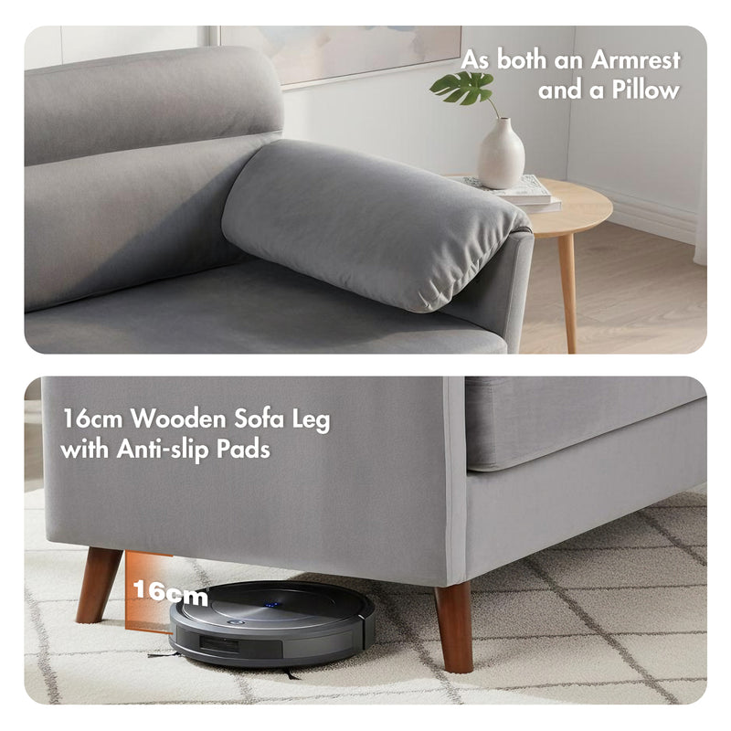 Advwin 2-Seater Velvet Fabric Loveseat Sofa 120cm