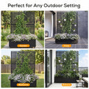 Advwin Metal Planter Box Privacy Screen w/ Trellis & Wheels