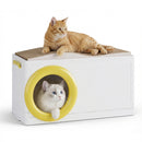 Advwin Plastic Cat House with Scratching Board