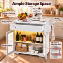 Advwin Kitchen Island Cart on Wheels w/ Power Outlet & LED