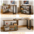 Advwin 360° Rotating Computer Desk L-Shaped Desk