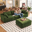 Advwin 278cm L Shape Modular Sectional Sofa Corduroy