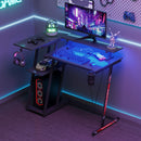 Advwin L Shaped Gaming Desk with LED Lights 100cm