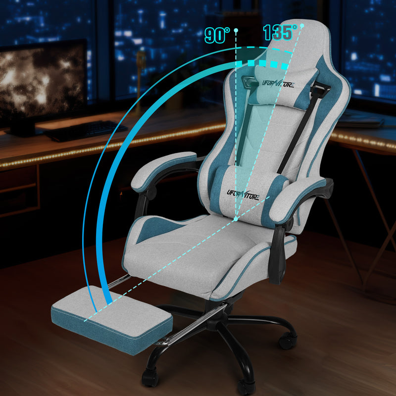 Advwin Ergonomic Gaming Chair with Footrest