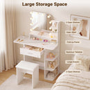 Advwin Dressing Table Set with LED Mirror & Drawers