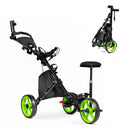 Advwin 3-Wheel Golf Push Cart w/ Adjustable Seat & Handle