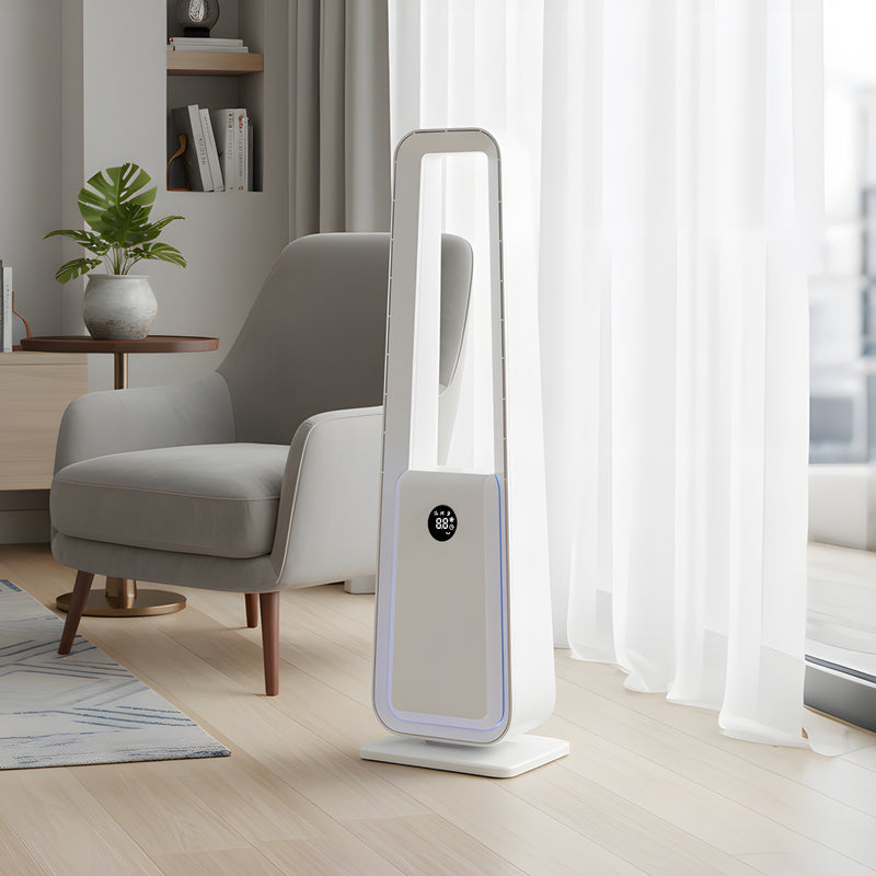 Advwin Quiet Bladeless Tower Fan with 4-Color Lights