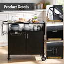 Advwin Mobile Kitchen Island with Foldable Side Table