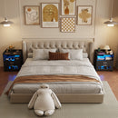 Advwin Bedside Table Wireless Charging Station Black