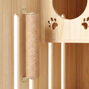 Advwin Large Wooden Cat Enclosure with Wheels & Glass Doors