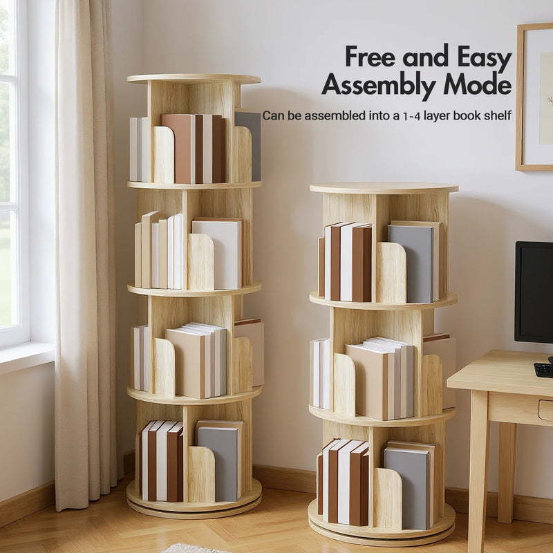 Advwin 4 Tiers 360 Rotating Bookshelf Corner 126CM
