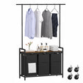 Advwin 3 Section Rolling Laundry Basket with Hanging Rack