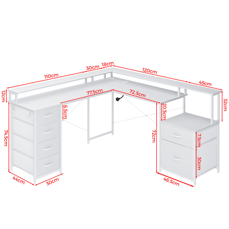 Advwin L Shaped Gaming Desk with Monitor Stand