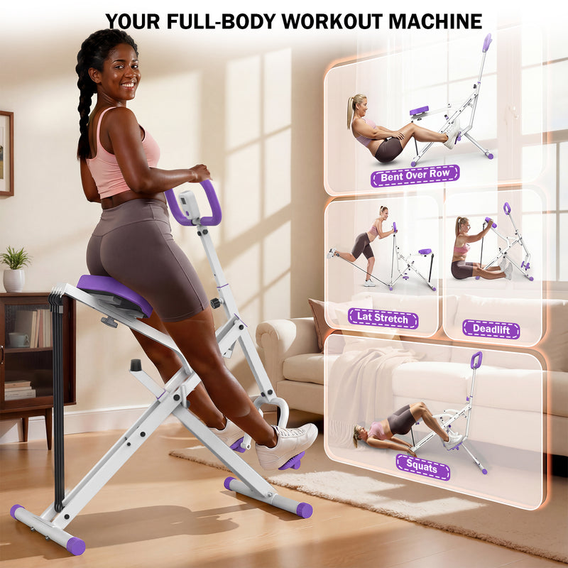 Advwin Foldable Squat Machine with Handles & Bands