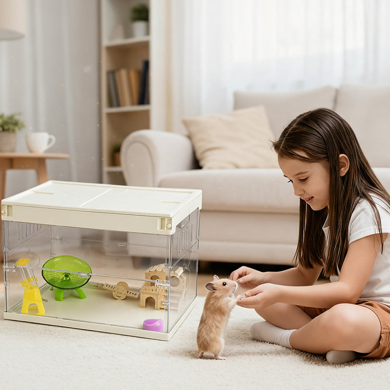 Advwin Foldable Transparent Hamster & Guinea Pig Cage