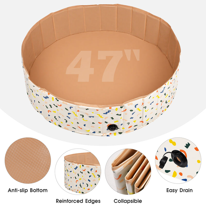 Advwin Foldable Dog Swimming Pool 120cm for Pets