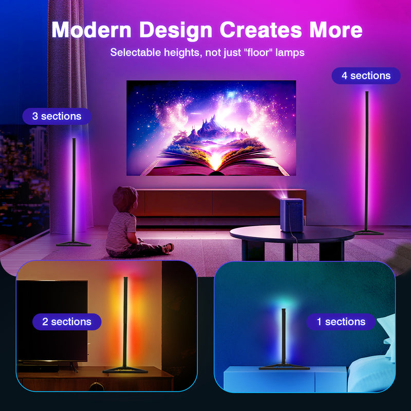 Advwin Smart LED Corner Floor Lamp RGB 139cm