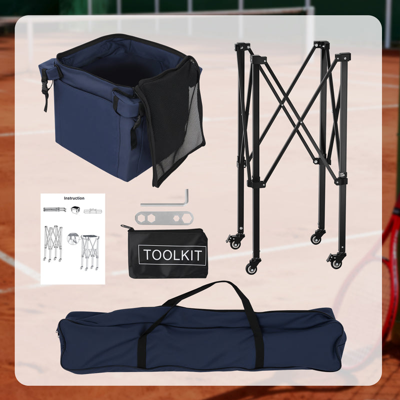 Advwin Foldable Tennis Ball Cart Aluminium Training Hopper