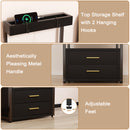 Advwin black bedside table with LED lights