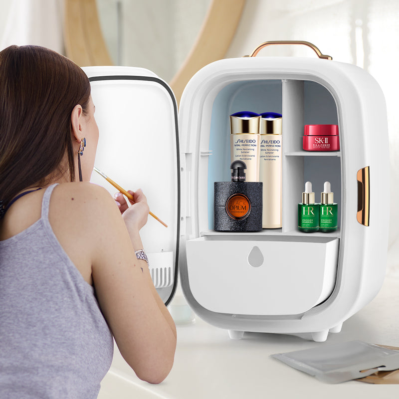 Advwin 15L Mini Makeup Fridge with LED Makeup Mirror