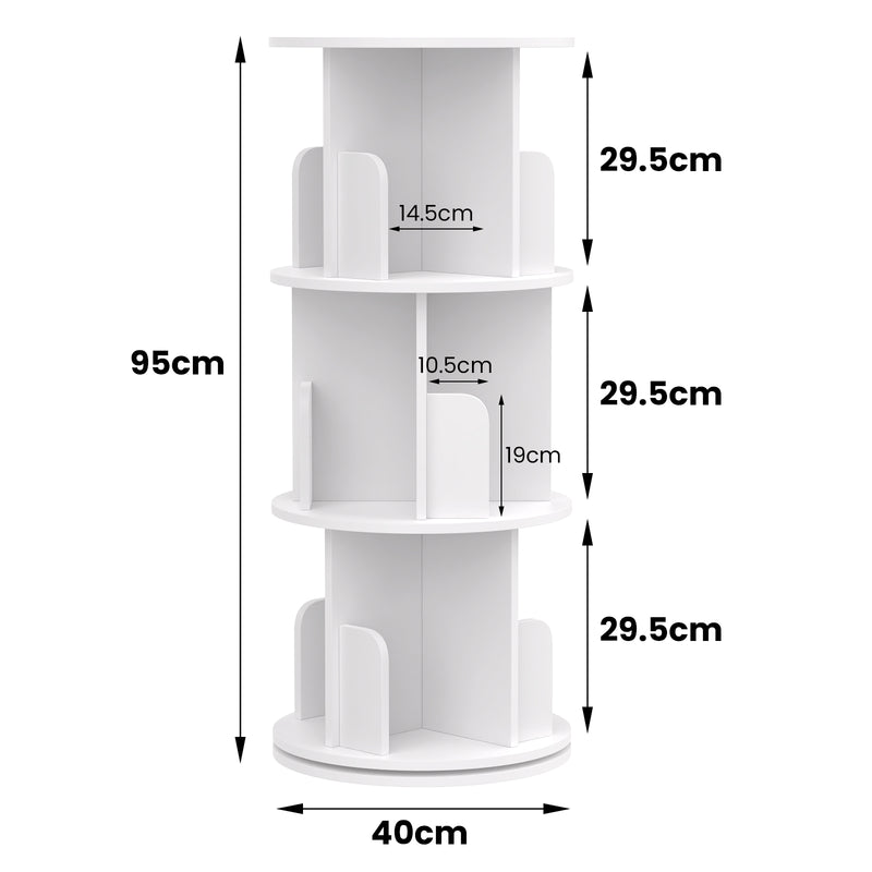 Advwin 3-Tier Rotating 360° Bookshelf Organizer