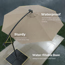 Advwin 3m Offset Hanging Cantilever Umbrella with Umbrella Base