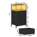 Advwin LED Bedside Table 3 Fabric Drawers 70cm