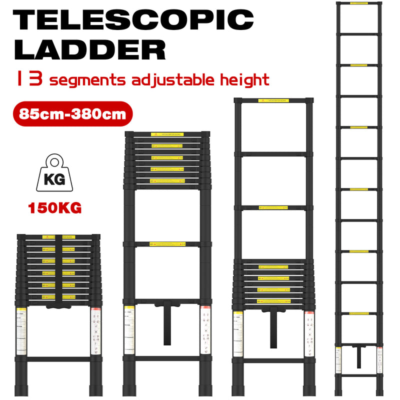 Advwin 3.8m Portable Aluminum Telescoping Ladder