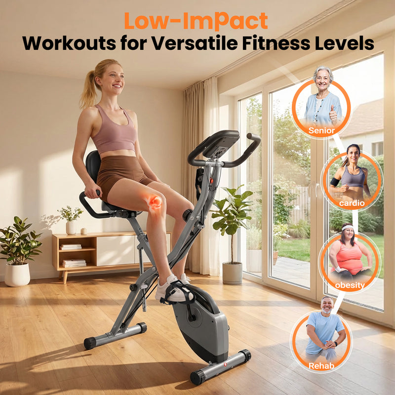Advwin Folding Exercise Bike w/16 Level Adjustable Resistance