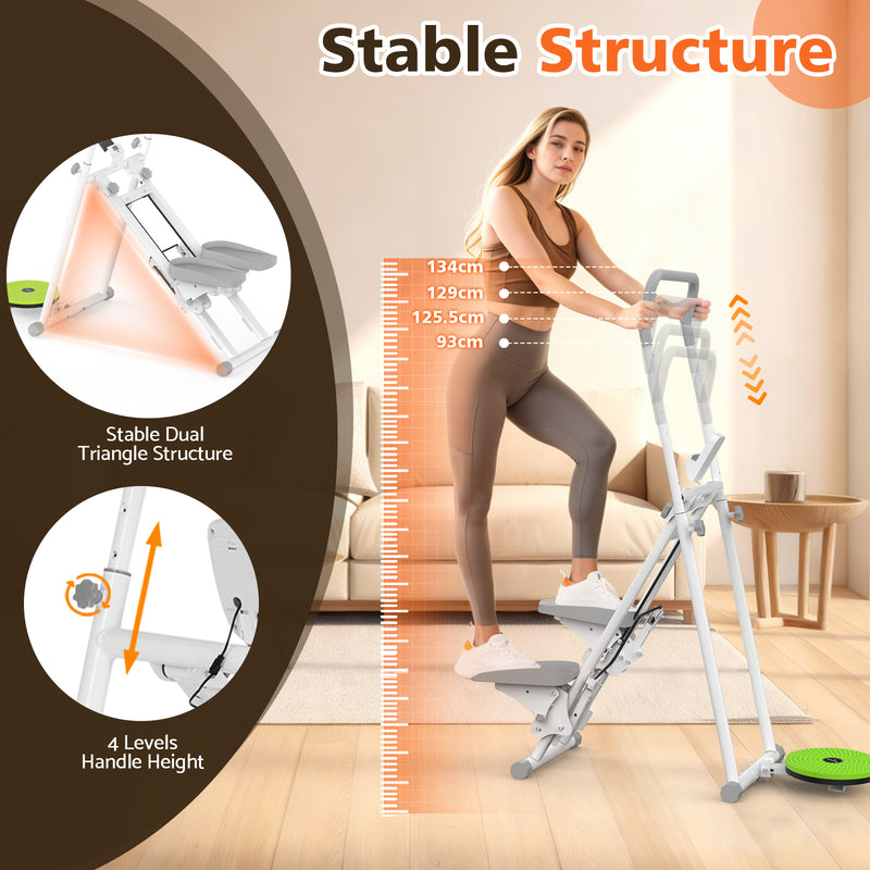 Advwin Adjustable Stair Stepper w/Twisting Waist Disc