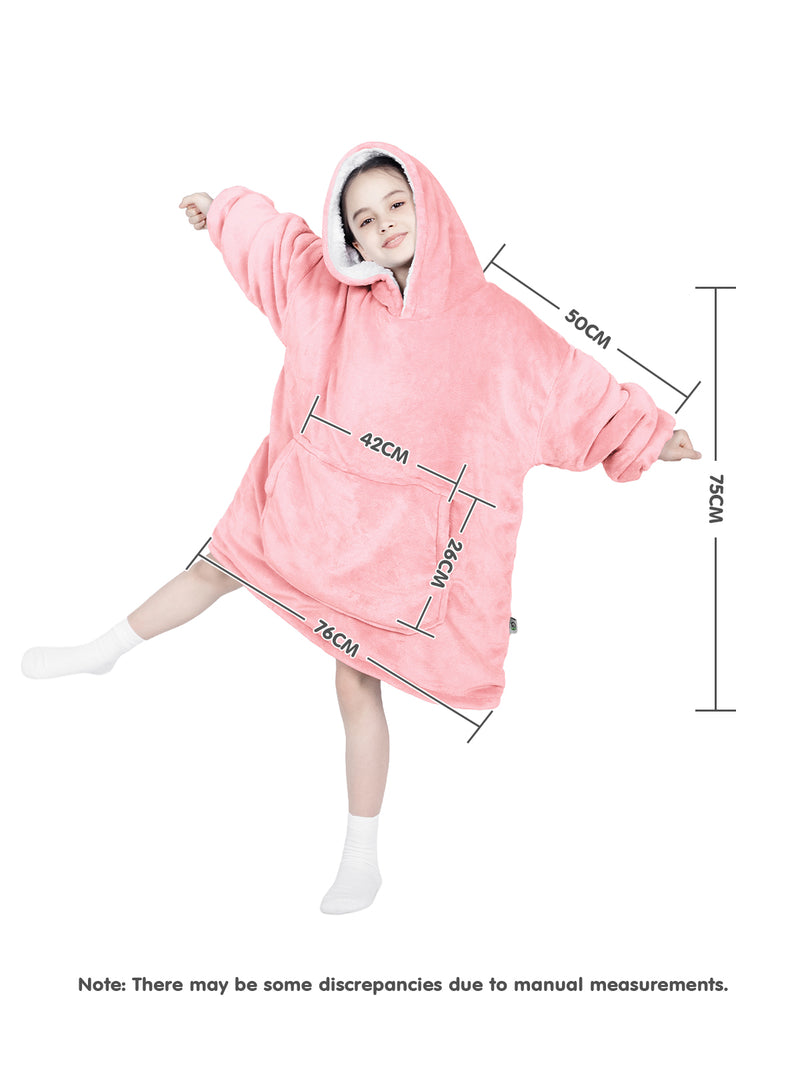 Advwin Oversized Sherpa Wearable Blanket Hoodie Kids