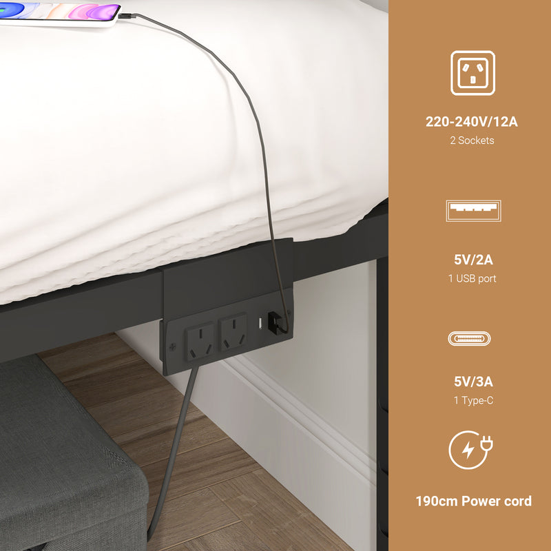 Advwin  Bed Frame with Charging Station