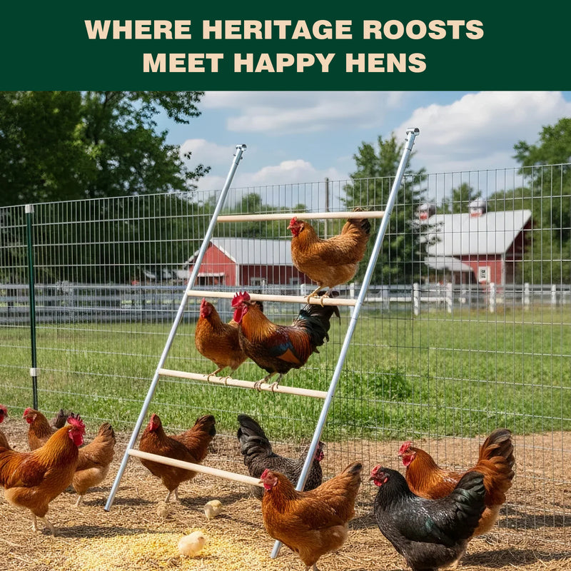 Advwin Chicken Roosting Perch 4-Tier Ladder Climbing Frame