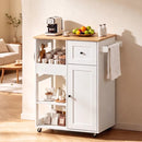 Advwin Kitchen Island Cart on Wheels with Cabinet