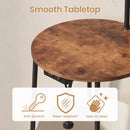 Advwin Floor Lamp with Round Side Table Rustic Brown