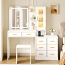 Advwin Dressing Table with LED Mirror RGB Cabinet