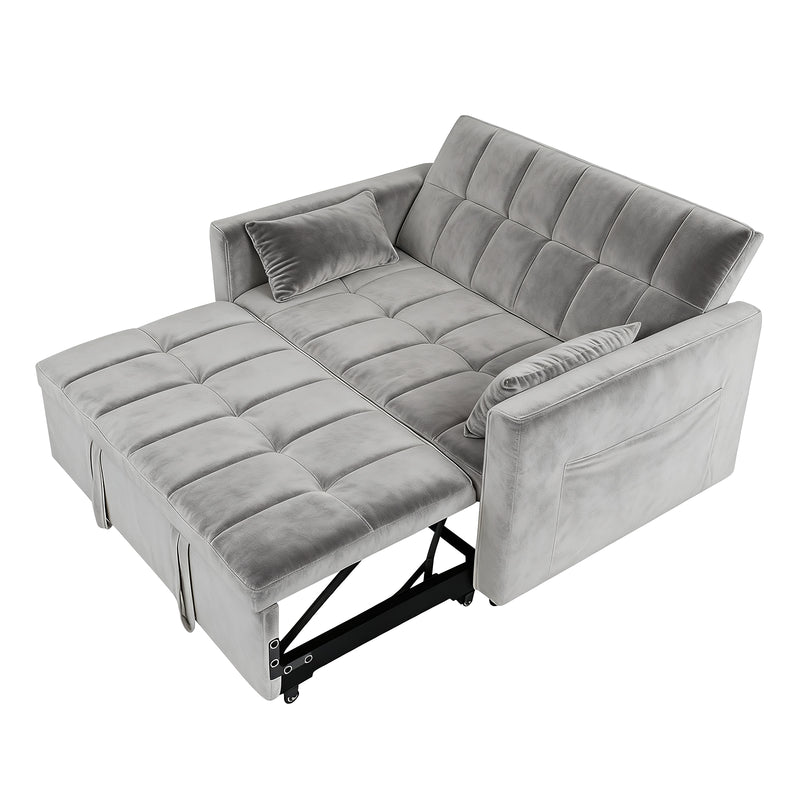 Advwin 3-in-1 Convertible Velvet Sofa Bed with Storage