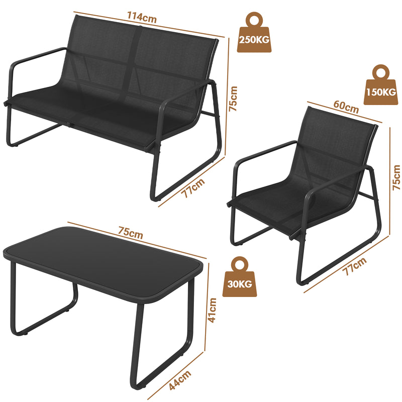 Advwin 4 Pieces Patio Furniture Set Outdoor Modern
