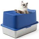 Advwin Stainless Steel Cat Litter Box Large Top Entry
