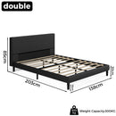 Advwin Bed Frame Upholstered Black Platform Base